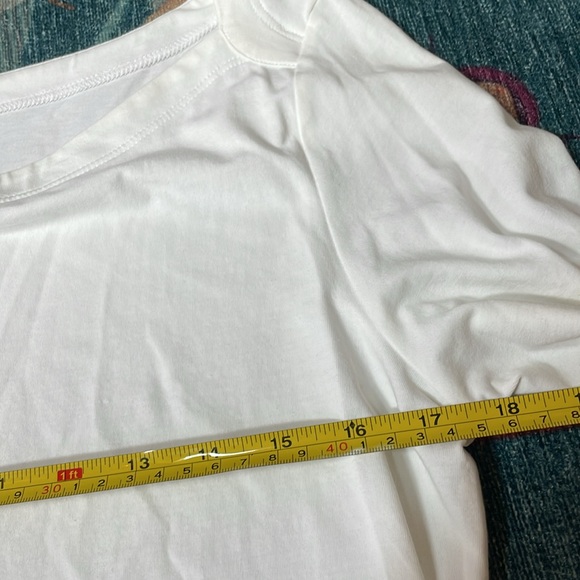 Lilly Pulitzer 3/4 sleeve Pima cotton boatneck t shirt white M - Picture 6 of 6